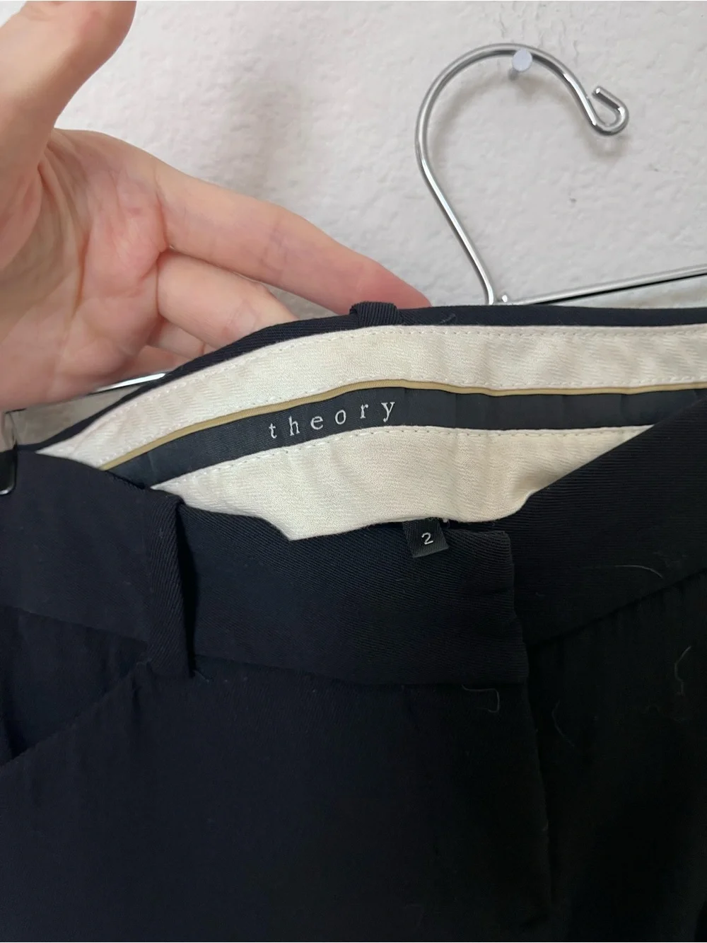 Theory Max C Hydric Stretch Wool Flare Dress Pants
